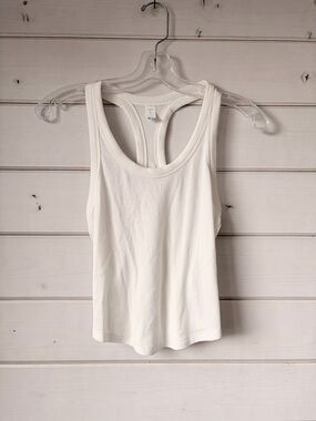 GAP White Ribbed Racerback Tank